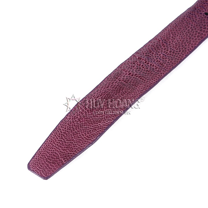 Thắt lưng nữ da đà điểu Huy Hoàng trơn màu tím HP5417