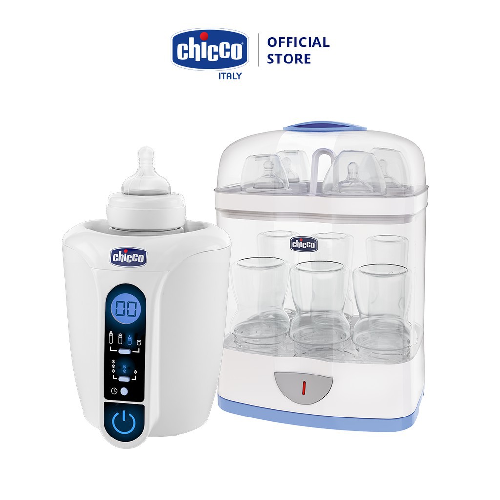 Combo Máy tiệt trùng 2in1 + Máy hâm sữa điện tử Chicco