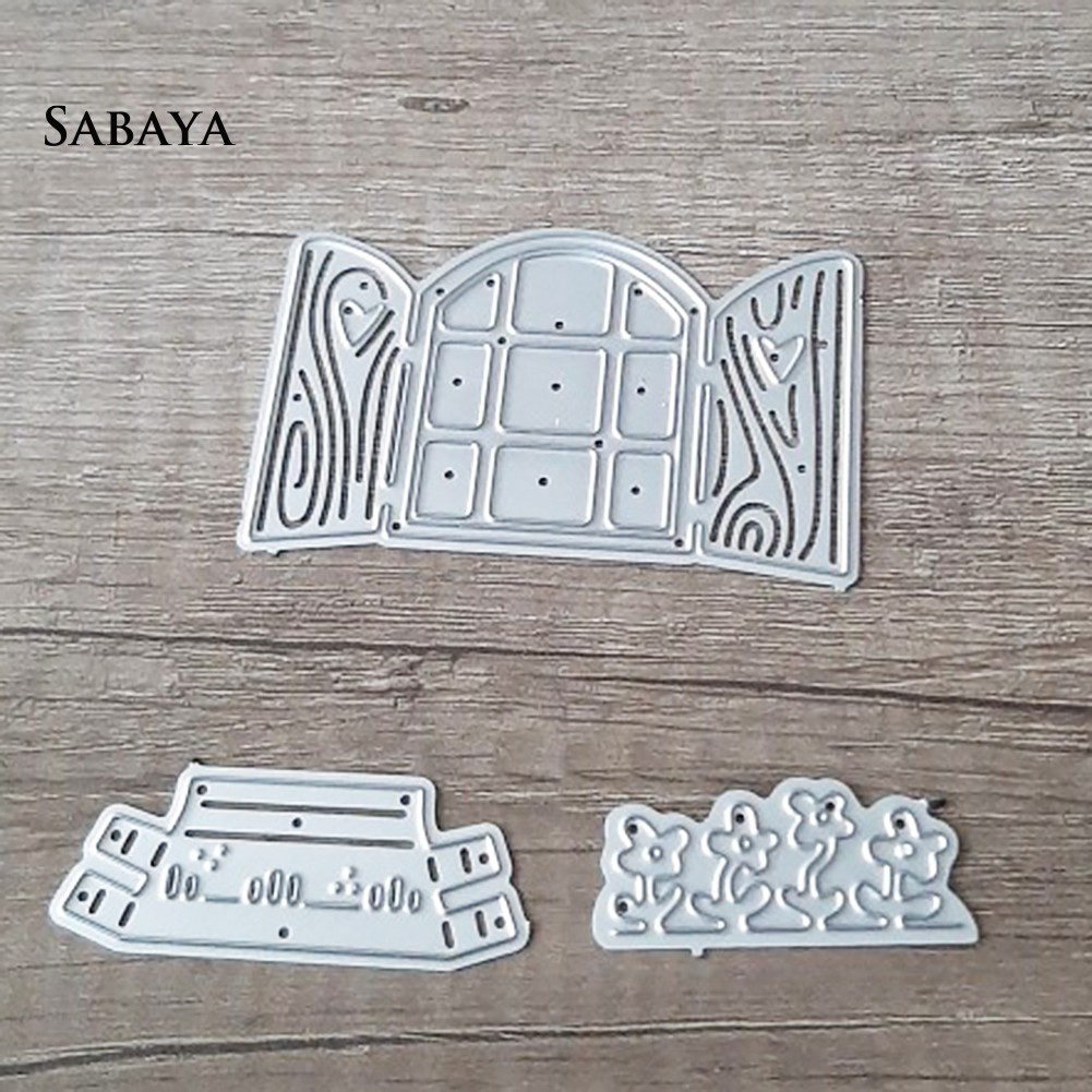 Khuôn Cắt Giấy Làm Từ Kim Loại Hình Chậu Hoa Trang Trí Scrapbook