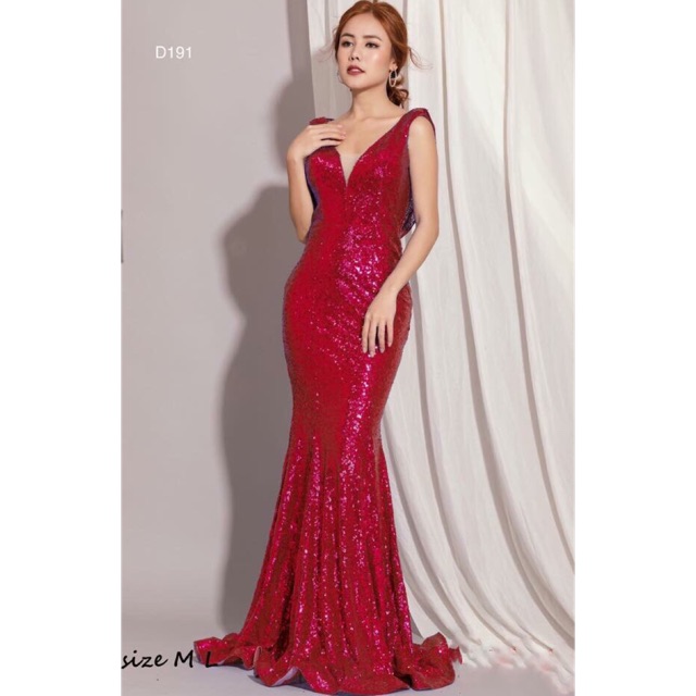 Đầm body kim sa cổ đổ cực sang