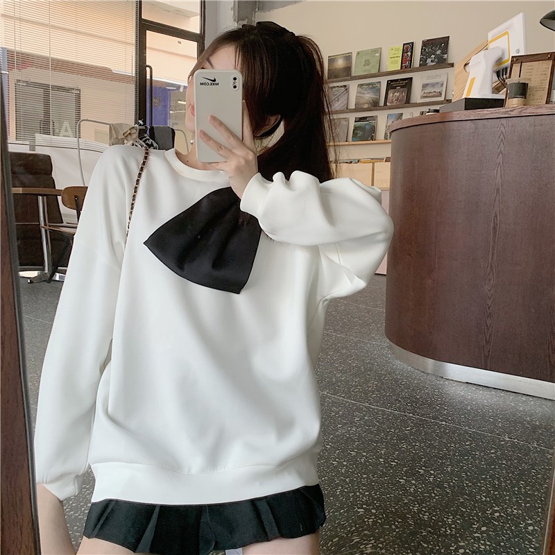 ÁO HOODIE NƠ THU ĐÔNG THỜI TRANG NỮ - EMILYSHOP