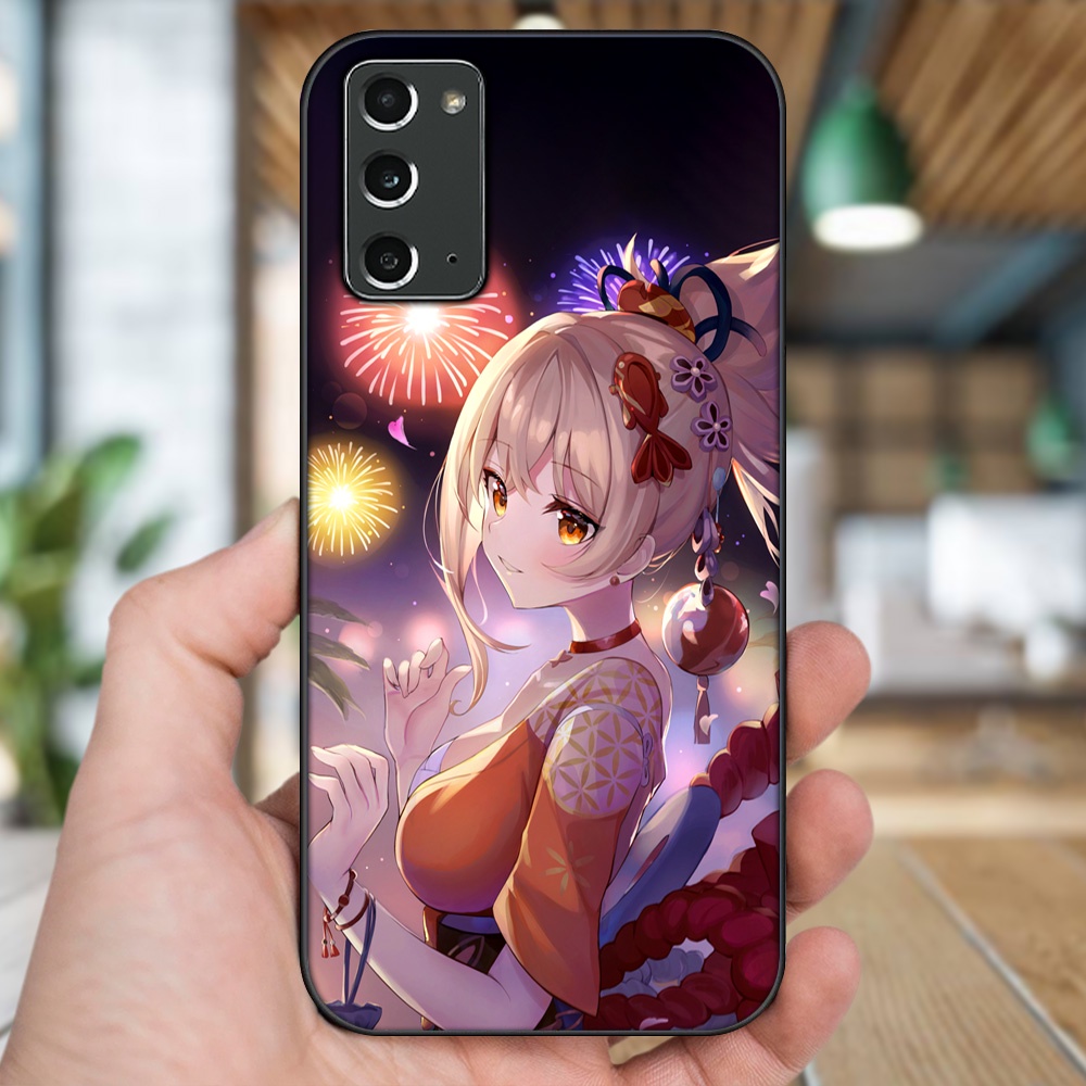 Ốp lưng Samsung Note 20 viền đen in hình Yoimiya Genshin Impact