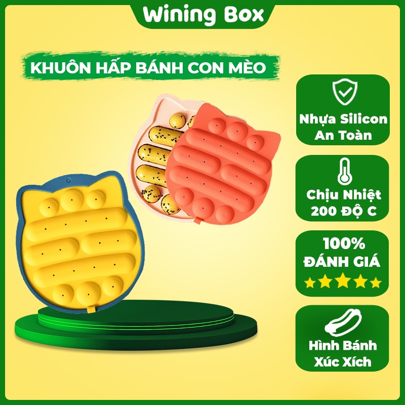 Khuôn Xúc Xích Silicon Con Mèo , Khuôn Xúc Xích Ăn Dặm Cho Bé Winingbox