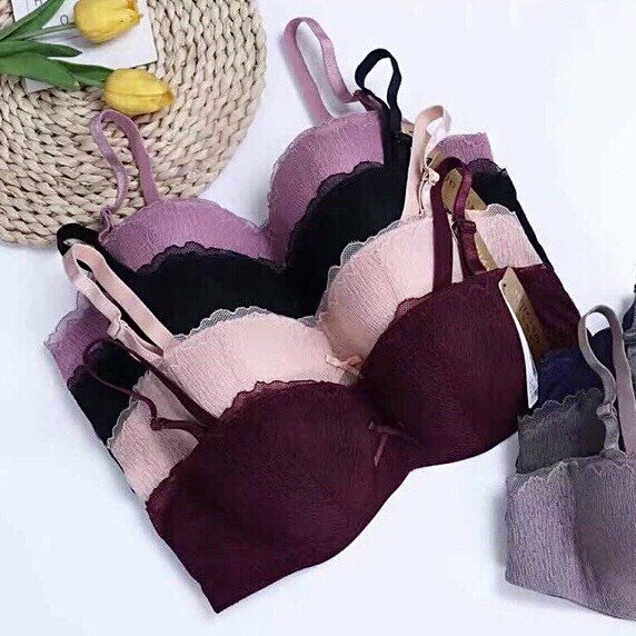 Áo Ngực Nữ Ren Đệm Cup Ngang Có Gọng Đính Nơ Mềm Mịn Quyến Rũ PINKBOUTIQUE AN8322