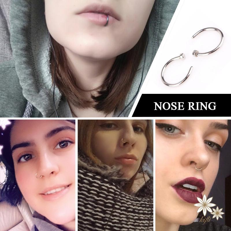 Khuyên Mũi Hình Chữ C Bằng Thép Không Gỉ Không Gây Dị Ứng