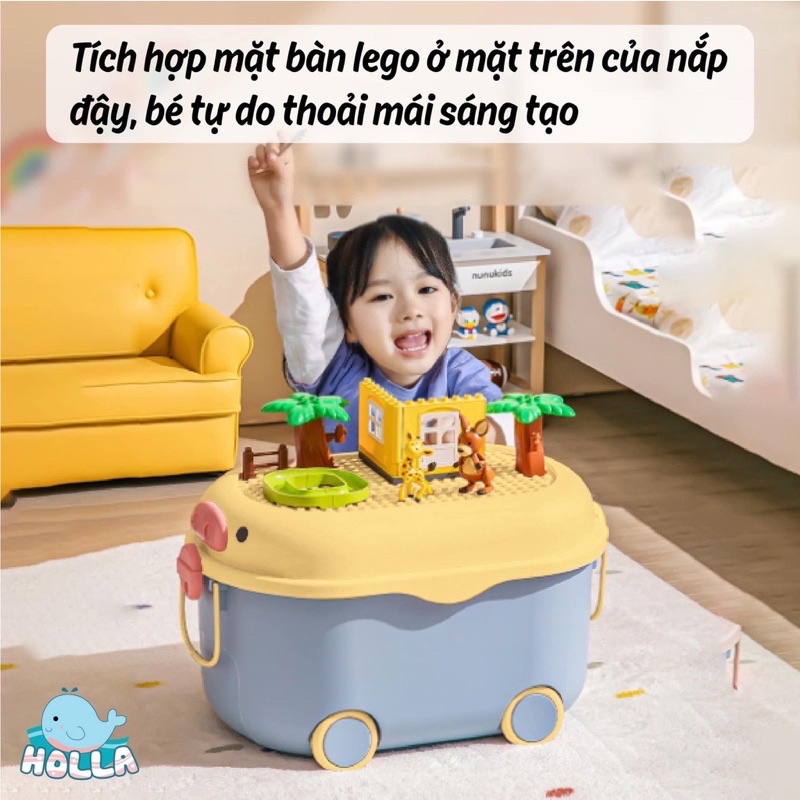 Thùng đựng đồ chơi có bánh xe hình thú size 31*46cm