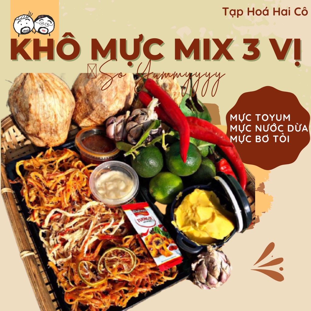 MỰC SỢI MIX 3 VỊ HŨ 300G - NHÂM NHI HẾT SẨY