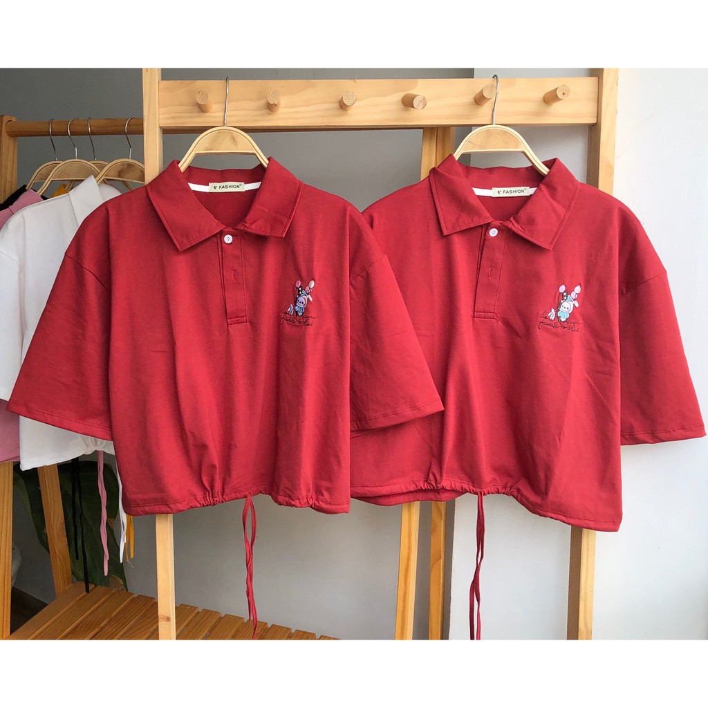 [ SUPO ] ÁO POLO CROPTOP FORM RỘNG DƯỚI 55KG