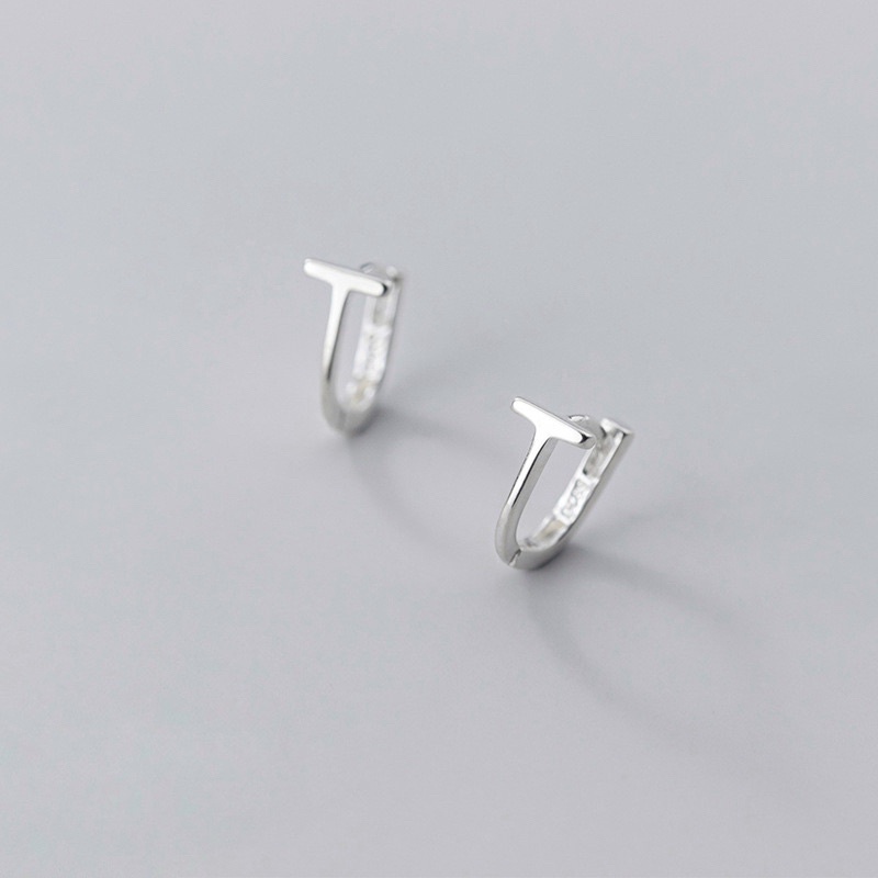 Bông tai chữ U basic. Form nhỏ 1cm ôm tai. Bạc 925 xi bạch kim & Bạc 925 xi vàng. Kèm hộp trang sức.