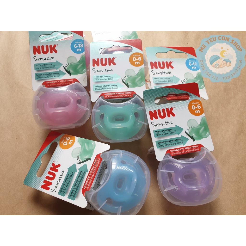 TY GIẢ NUK SENSITIVE SILICONE 0-18M