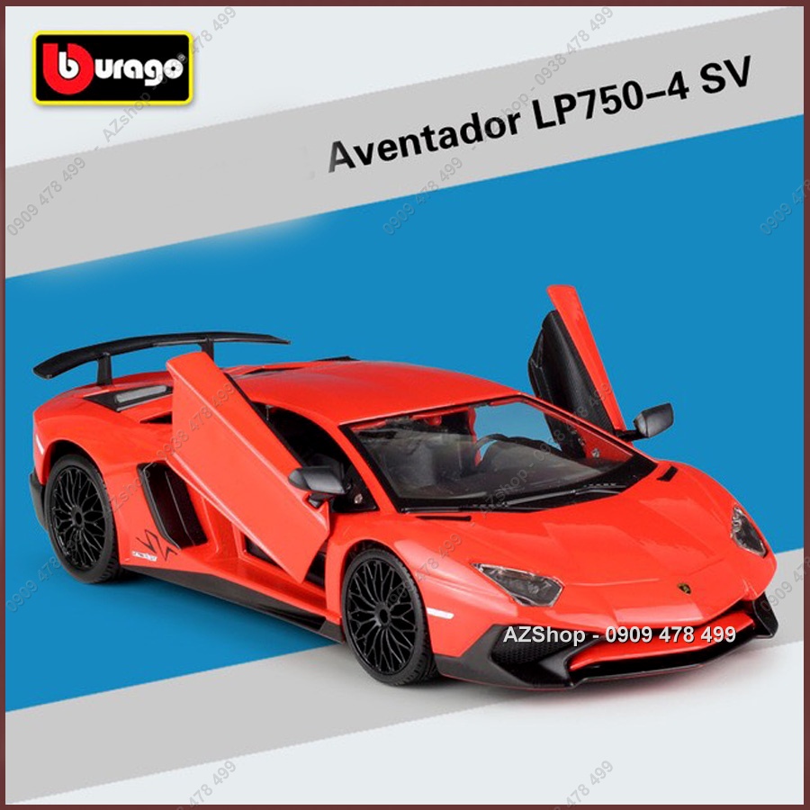 Xe Mô Hình Kim Loại Lambo Aventador Lp750-4 Sv Tỉ Lệ 1:24 -  Bburago - 8301