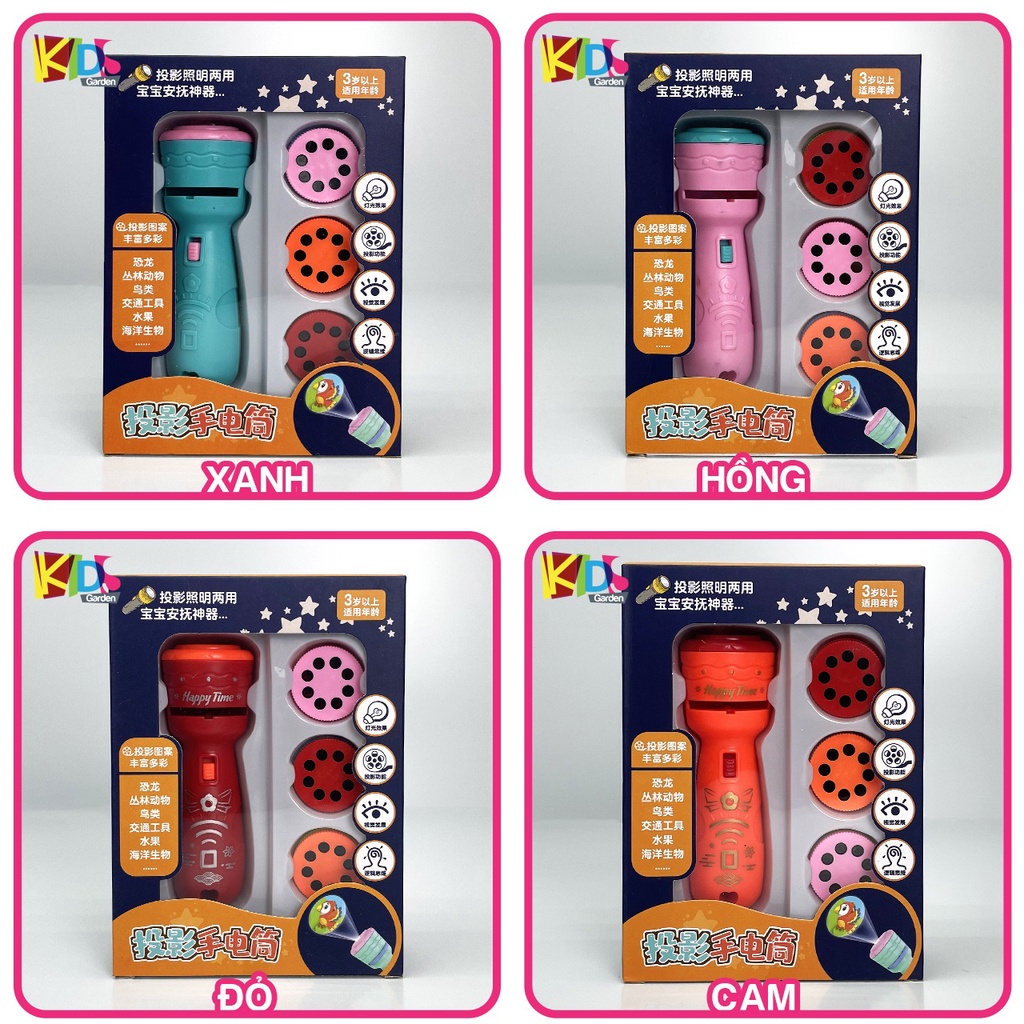 Đèn pin chiếu hình cho bé Kích thước lớn 48 hình DCGD12 KIDS GARDEN
