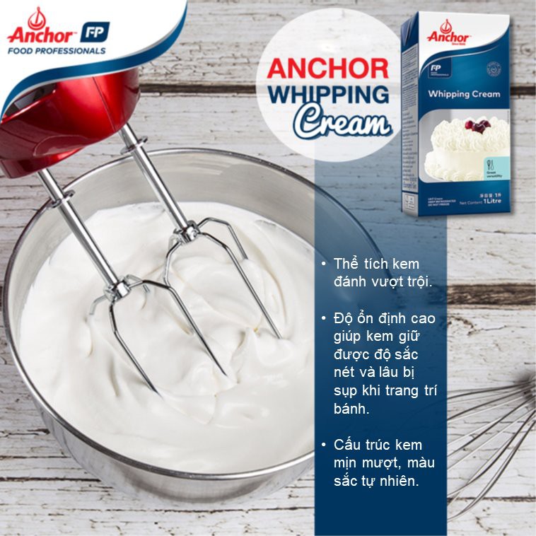 Kem sữa tươi Anchor 1 lít  ( Whipping cream Anchor)