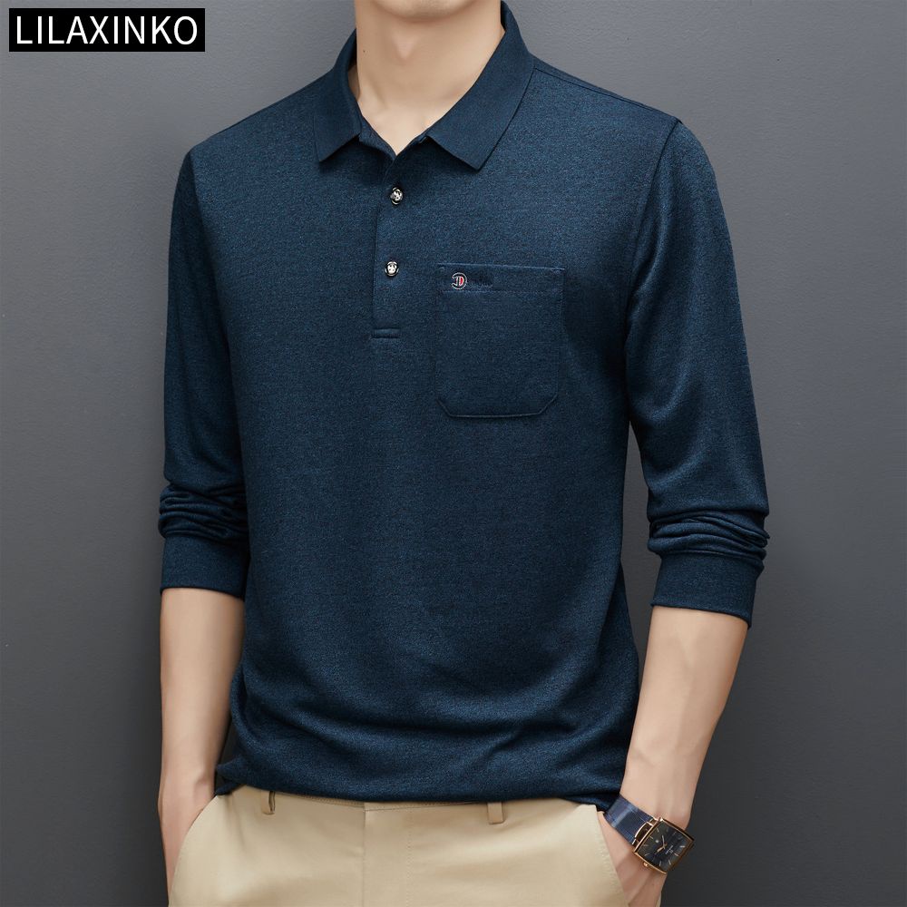 Áo Thun Polo Tay Dài Vải Cotton 3 Màu Thời Trang Thu Đông Cho Nam