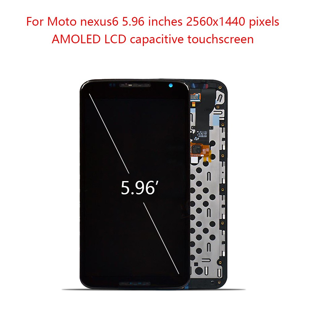 Màn hình AMOLED cho Google Motorola Nexus 6 XT1100 XT1103  Màn hình cảm ứng LCD có khung cho Moto Nexus 6 Màn hình LCD