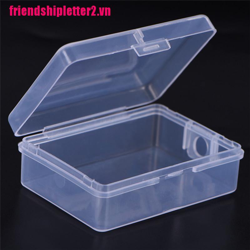 Set 2 hộp nhựa trong suốt hình vuông nhỏ đa năng dùng trưng bày