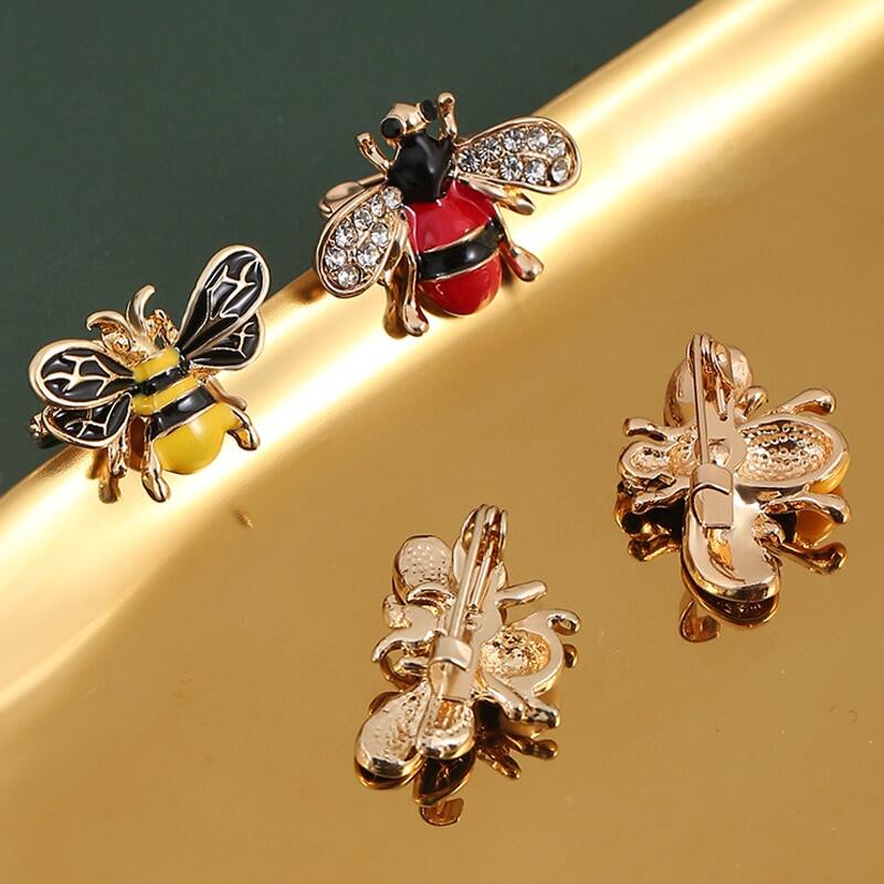 Ghim Cài Áo Hình Chú Ong Đính Đá Pha Lê Sang Trọng