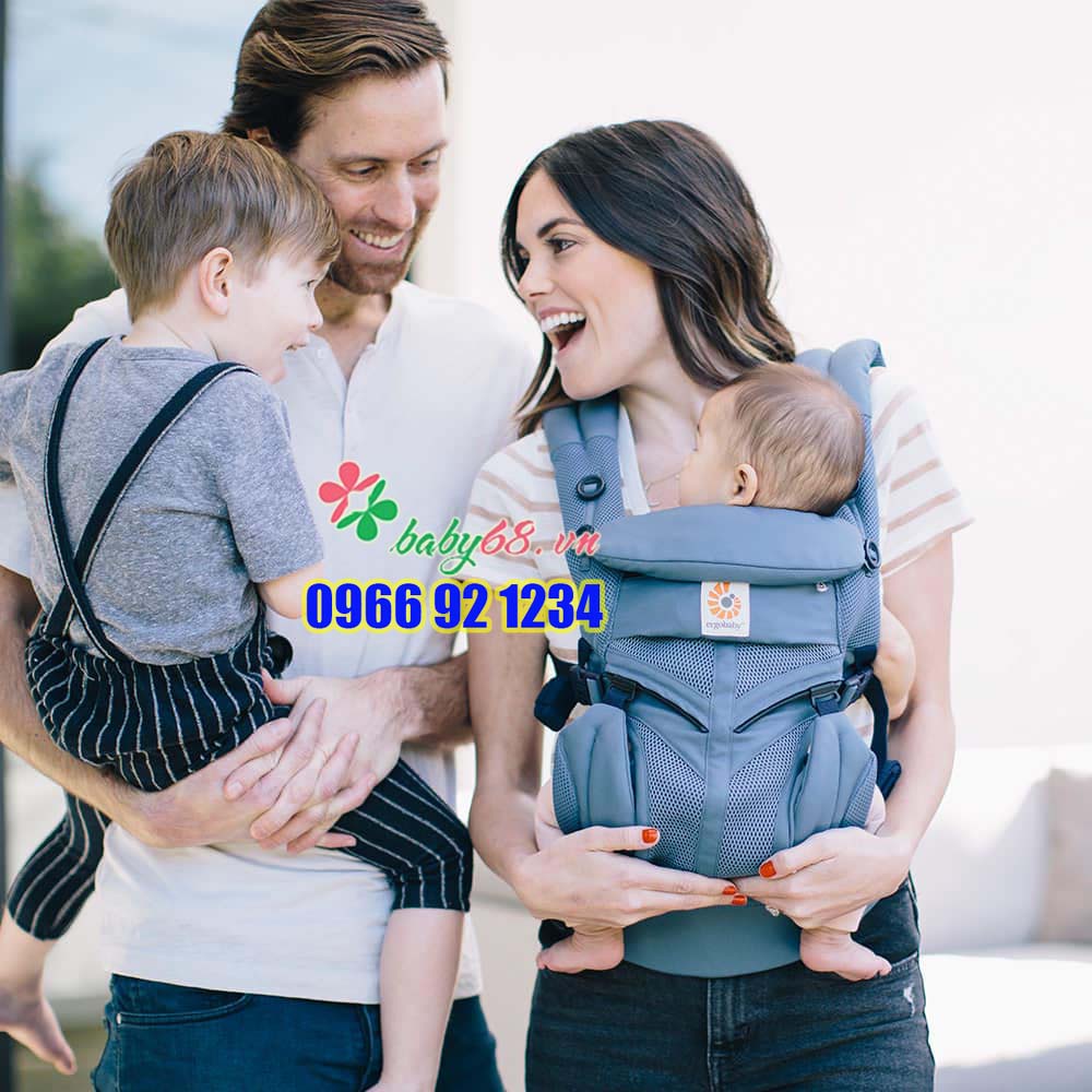 [Mỹ] Địu em bé Ergobaby Omni 360 Cool Air Mesh, bảo hành 12 tháng, đủ màu, địu trợ lực 4 tư thế cho bé từ 3,2-20kg