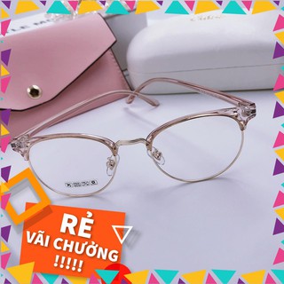 [Rẻ Vô Địch] Gọng Kính Nửa Gọng Nhựa Dẻo Hợp Kim Cao Cấp Hàn Quốc - Gọng kính cận nam nữ MS144 [Free Ship]