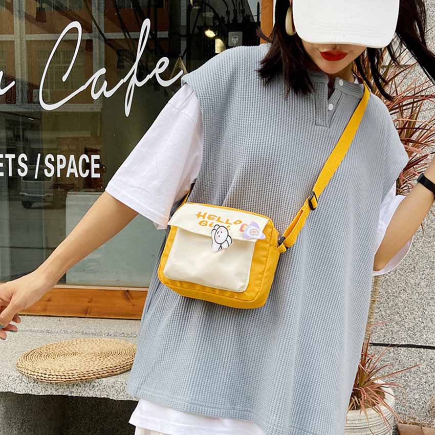 Túi đeo chéo nữ Hello Girl phong cách Hàn Quốc (T1020), túi đeo nữ thời trang rất dễ thương