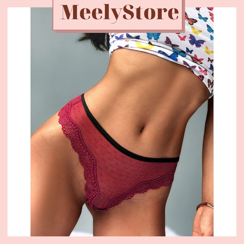 Quần Lót Lọt Khe Ren Nữ Siêu Sexy, Chip Co Dãn Mềm Mại, Quyến Rũ, Khoe Trọn Vòng 3 -583