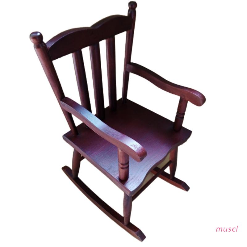 Mô hình ghế bập bênh handmade bằng gỗ kích thước 60cm cho búp bê tỉ lệ 1/3
