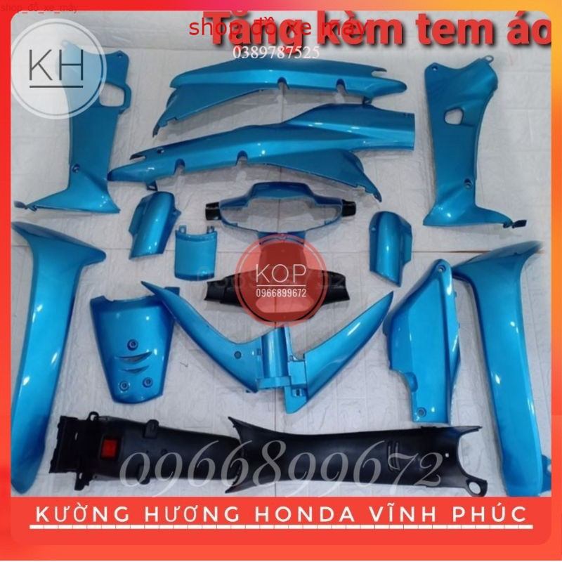 Bộ dàn áo xe WAVE anpha - Wave zx - wave 110 đời 2002-2006, nhựa nguyên sinh ABS( Tặng tem thái xanh ngọc) .. sp Hot