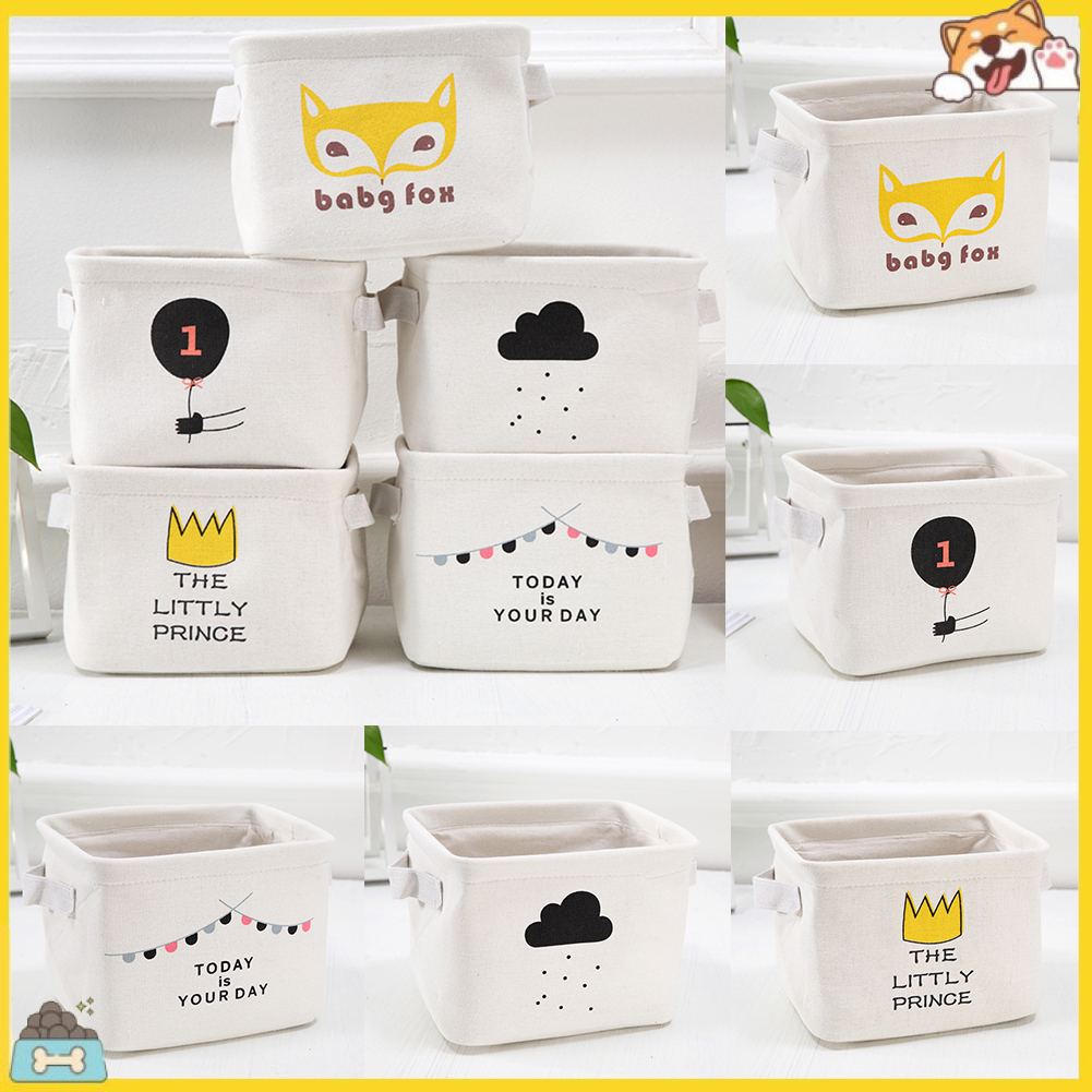 Giỏ vải đựng vật dụng để bàn xinh xắn