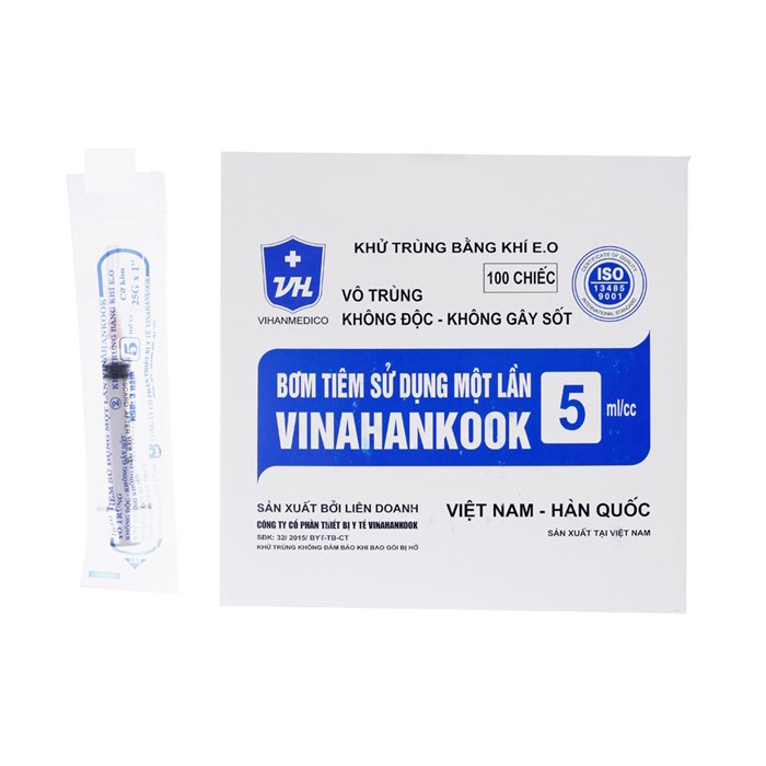 Bơm tiêm vinahankook 5ml Hộp 100 cây