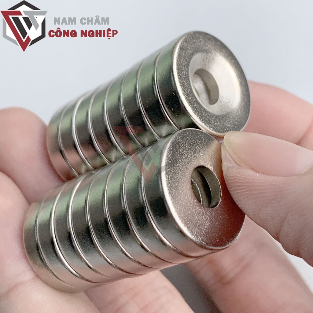 Nam châm tròn 20x5mm lỗ 5mm  nam châm có lỗ