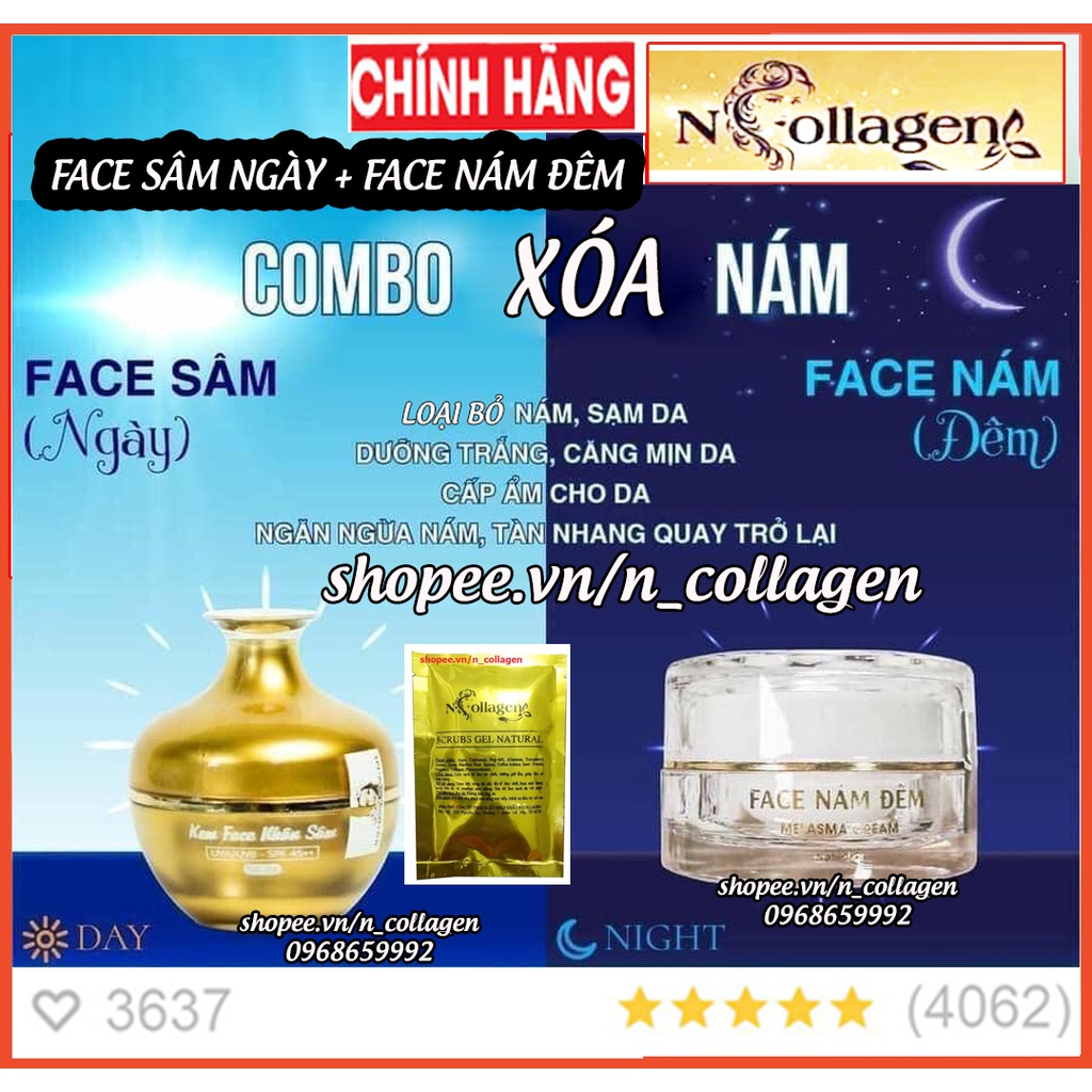 COMBO KEM FACE NHÂN SÂM NGÀY + KEM FACE NÁM ĐÊM Đánh bay nám tàn nhang - tri ân phái đẹp