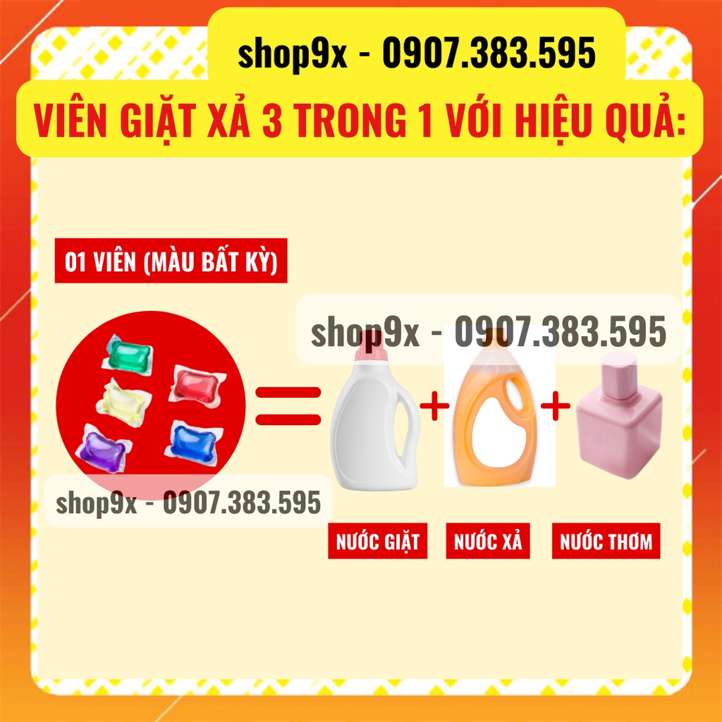 Hộp 30 Viên Giặt Xả Quần Áo 3 Trong 1 Nhiều Mùi Hương Khác Nhau