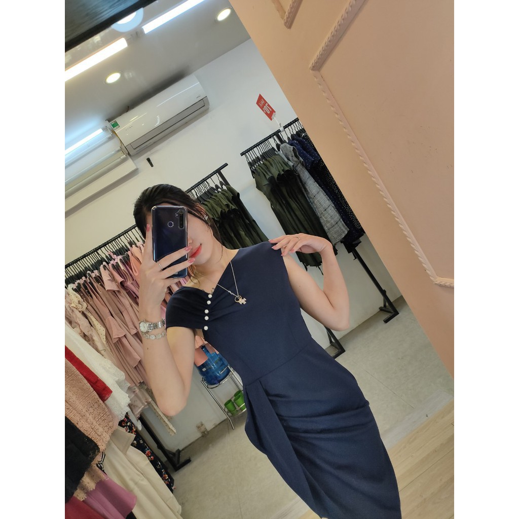 Đầm Ôm Body Cổ Chéo K189 - Cinderella Store (Hàng may thiết kế ,ảnh thật shop tự chụp)