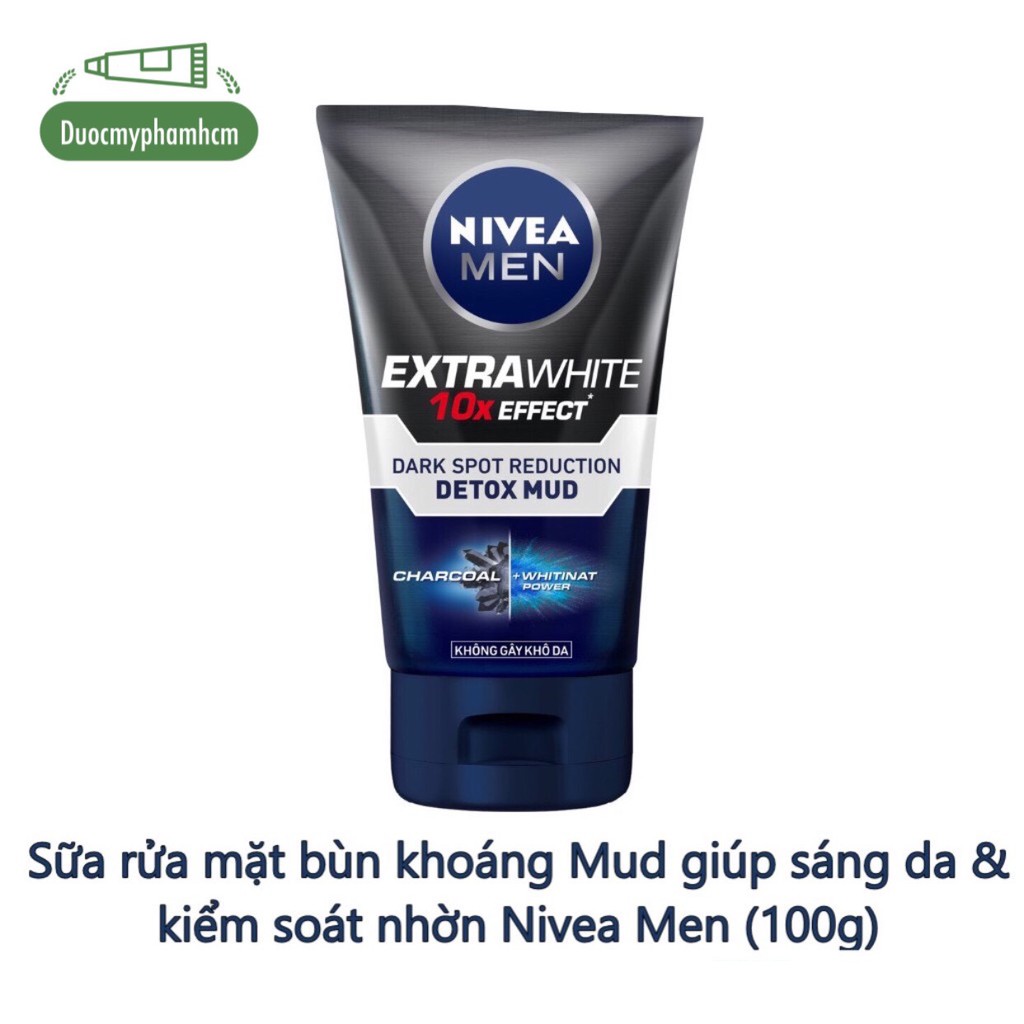 Sữa rửa mặt bùn khoáng Mud giúp sáng da & kiểm soát nhờn Nivea Men (100g)