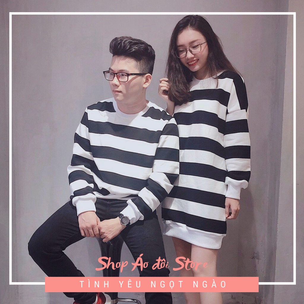 Đồ đôi nam nữ  thu đông gồm áo sweater nam và váy sweater nữ, chất liệu thun cotton cao cấp ! Hình chụp thật !