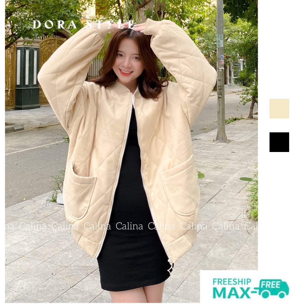 Áo Bomber quả trám Dorastyle A.1620 ấm áp mùa đông phong cách Hàn Quốc