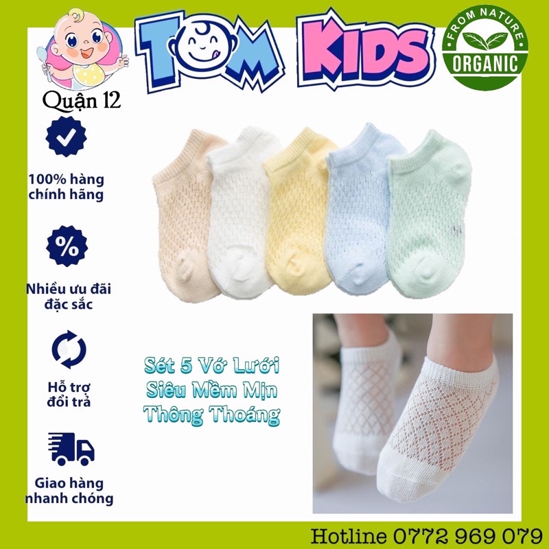 Sét 5 Đôi Tất Dạng Lưới Cho bé