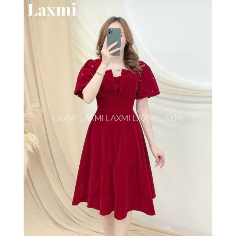 Đầm dự tiệc tay phồng kết ngọc