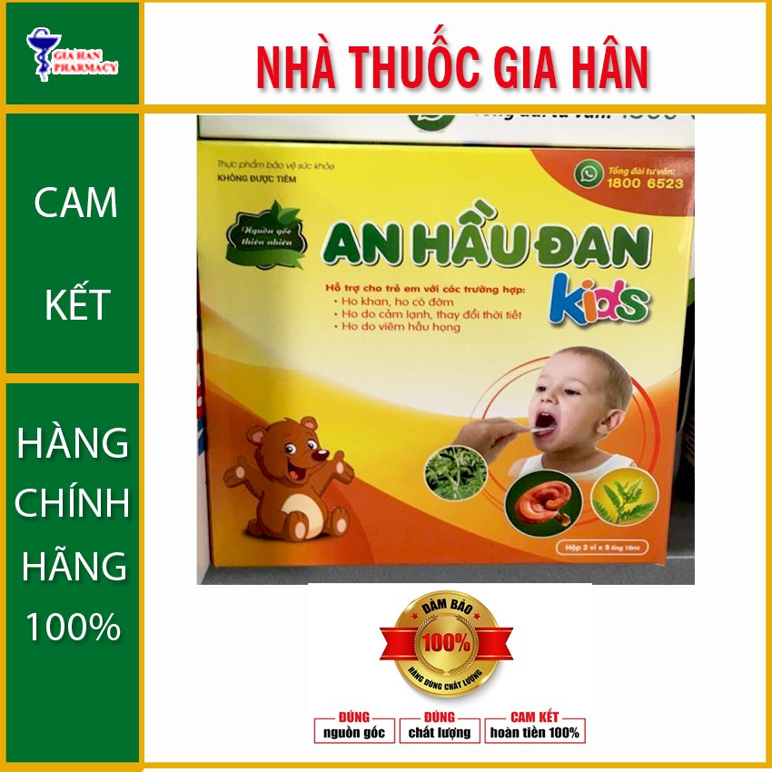 An hầu đan kids (2 hộp) dành cho trẻ bị viêm họng amidan hộp 10 ống