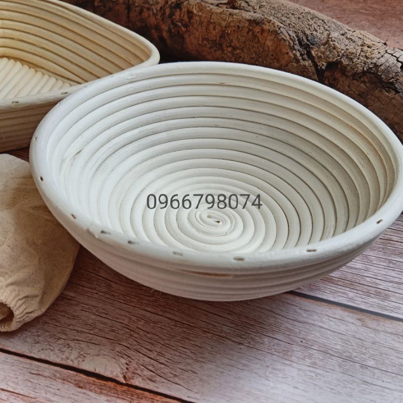 Rổ mây ủ bánh mì hình tròn đường kính 18cm, 20cm, 23cm, có vải lót đi kèm (hàng đẹp loại 1 xuất khẩu) | BigBuy360 - bigbuy360.vn