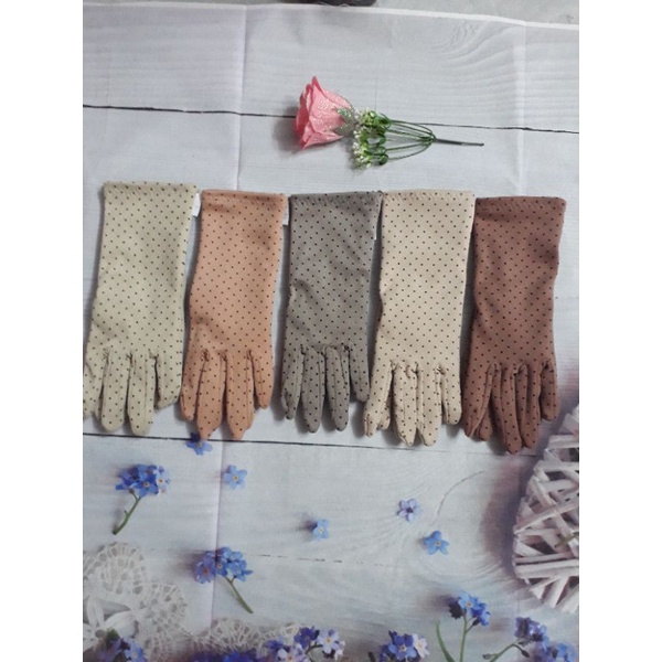 Bao tay ba thảo 3 tấc 2 lớp chấm bi cotton dày dặn chống nắng