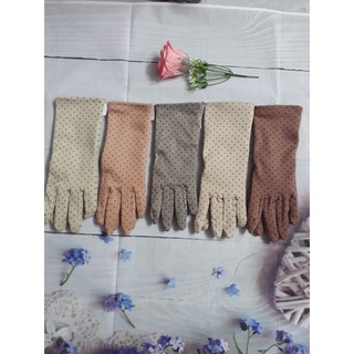 Bao tay ba thảo 3 tấc 2 lớp chấm bi cotton dày dặn chống nắng
