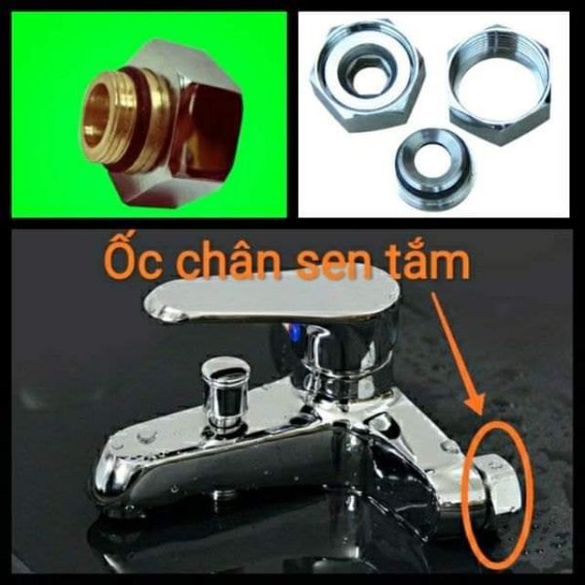 2 bộ ốc chân vòi hoa sen tắm nóng lạnh loại xịn siêu dày