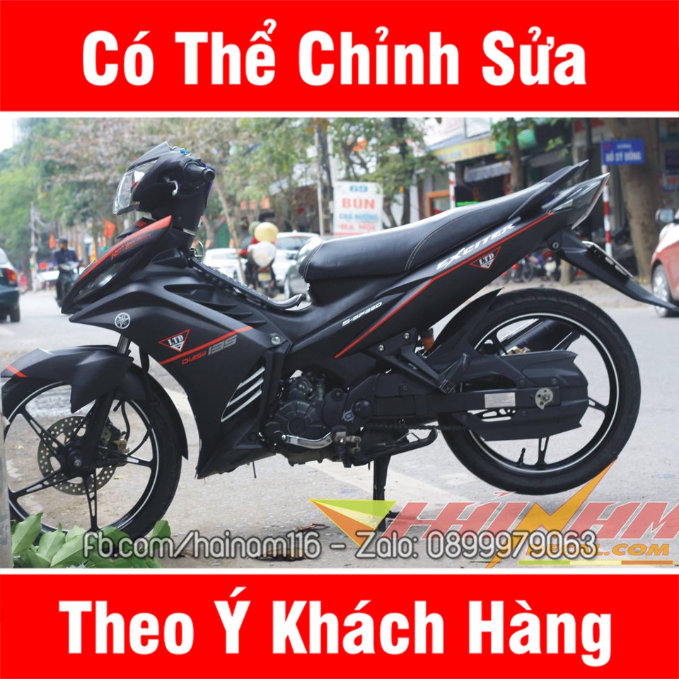 Tem Trùm Exciter 135 Đen Chỉ Đỏ