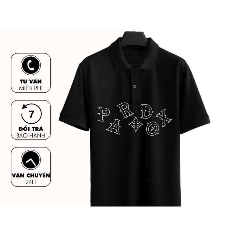 Áo thun  Paradox tay bo  ZIGZAG POLO SHIRT - Đen