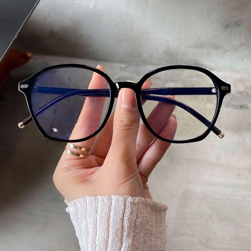 MXGOODS Mắt Kính Gọng Oval Trong Suốt Chống Ánh Sáng Xanh Họa Tiết Da Báo Thời Trang Phong Cách Hàn Quốc Cho