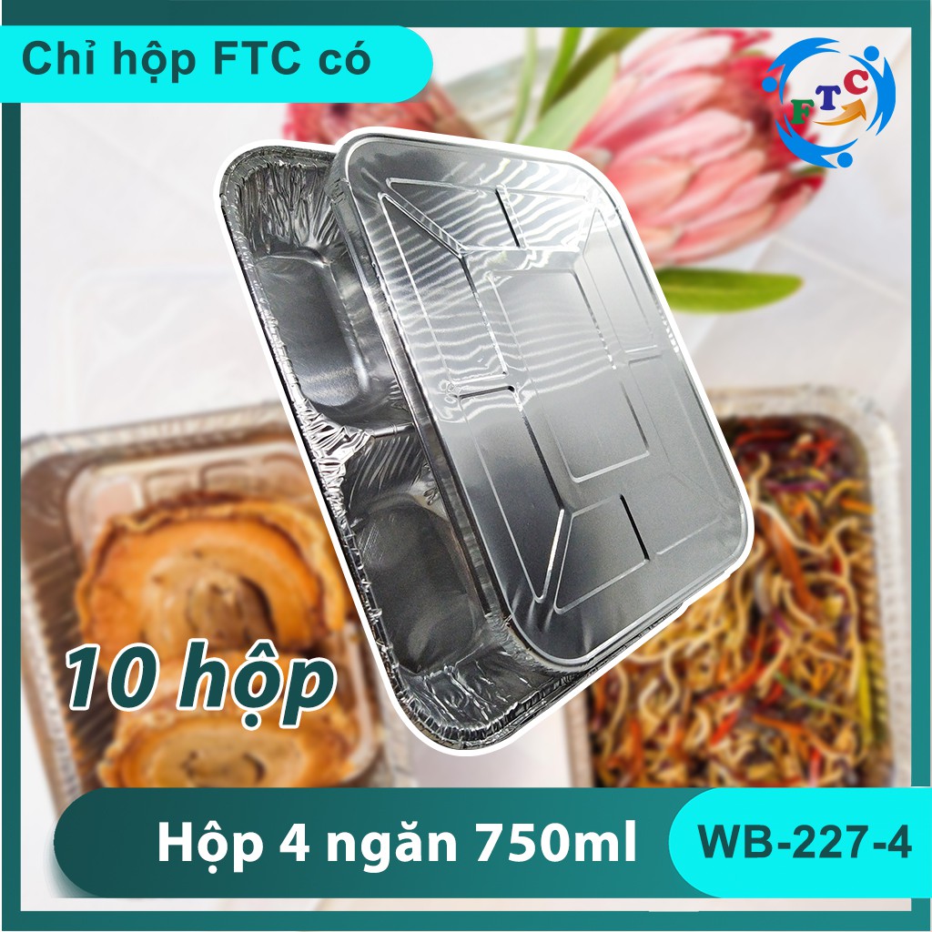 "CAO CẤP" SET 10 HỘP NHÔM (KHAY GIẤY BẠC CÓ NẮP) - CHỨNG NHẬN VS ATTP - ĐỰNG THỰC PHẨM DÙNG 1 LẦN