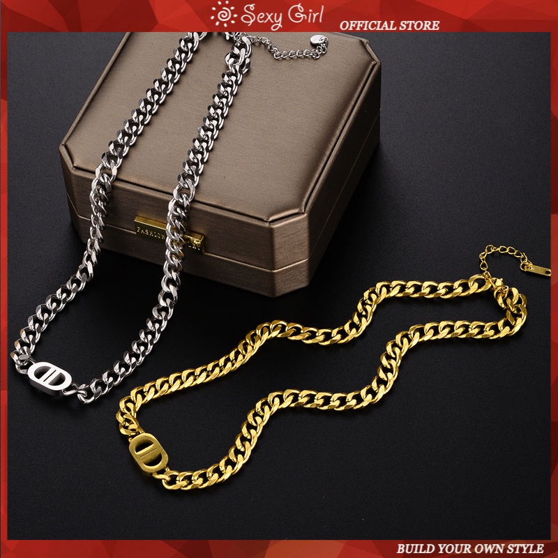 Vòng cổ Mặt Chữ D Đôi Phong Cách Âu Mỹ Hàng Mới 2022