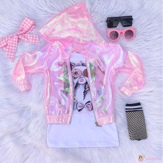Set áo khoác tay ngắn & váy lưới cho bé gái