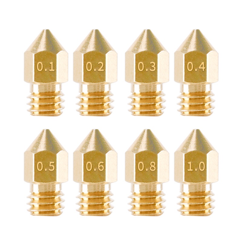 Đầu in 3D MK8 CR10 1.75mm 3D Printer Nozzles tương thích máy in 3D Ender 3, Ender 3 V2, Ender 5, Anet,....
